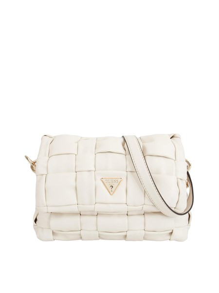 borsa marion guess jeans in ecopelle intrecciata panna hwwg8072190