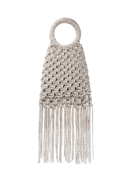 borsa maronti twenty fourhaitch argento cristalli e frange maronti