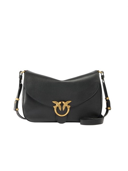 borsa pinko in pelle nera con fibbia love birds cut 107655a0qo