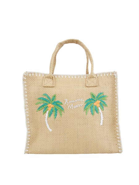 borsa shopper banana moon in rafia beige tobiasmcgill