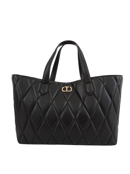 borsa shopper twinset trapuntata nero 252tb7050