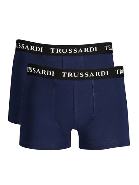boxer 2pack trussardi in cotone blu e logo tru2utr02
