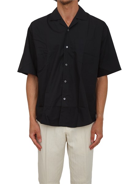 camicia a manica corta nera paolo pecora relaxed fit g0910187