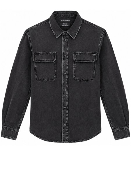camicia dallas antony morato in denim nero lavato mmsl00806fa700173 w02282