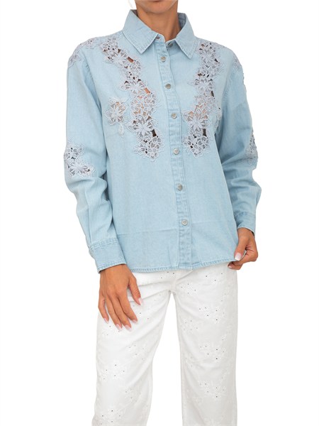 camicia denim liu jo donna lavaggio chiaro ua6139d0329