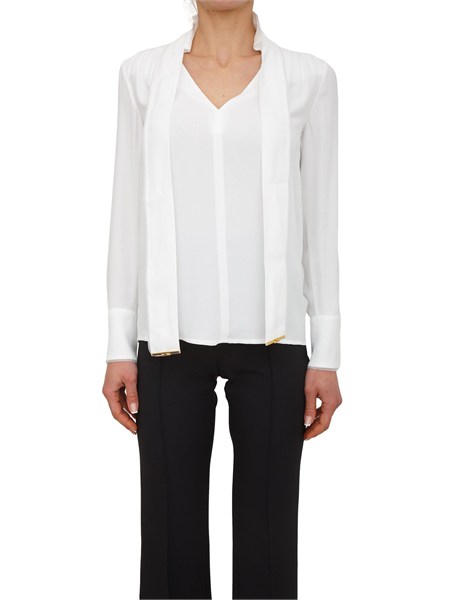 camicia elisabetta franchi in georgette di viscosa avorio ca14661e2