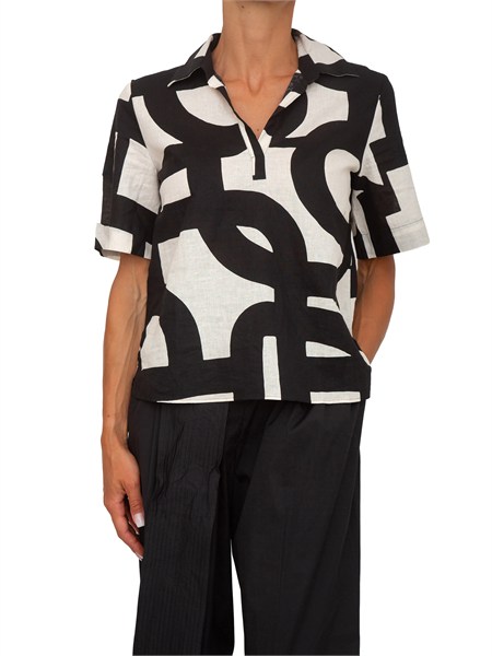 camicia emmferoce emme marella in cotone stampa nera emmferoce