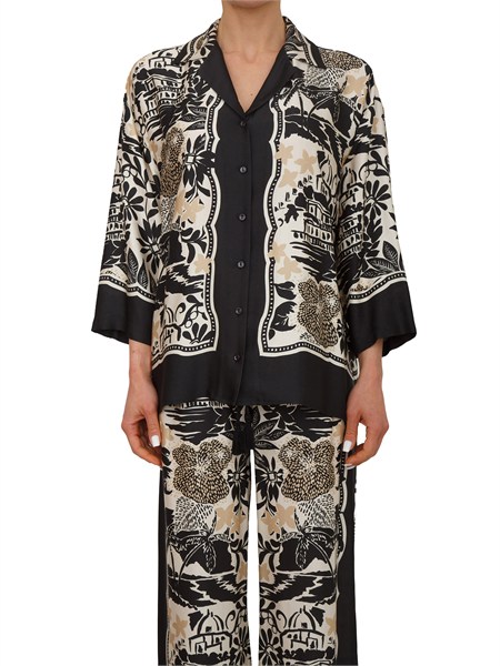 camicia ermanno firenze in raso di viscosa a fantasia k047ec9