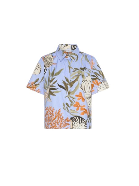 camicia formosa marella in cotone celesta stampa floreale mllformosa