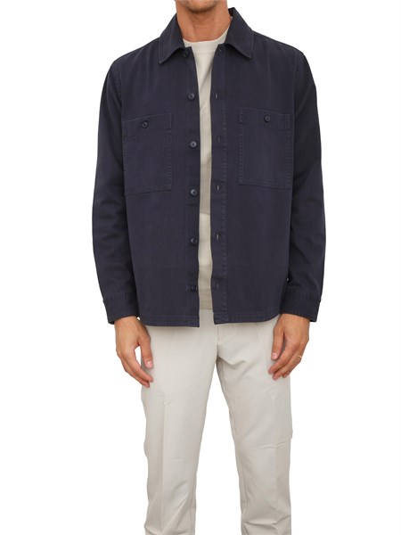 camicia giacca boss uomo in cotone blu locky 2 m50545436