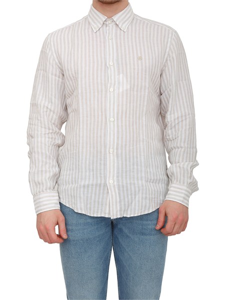 camicia h liam boss uomo in lino beige con riga h liam bd e c1 26150560595