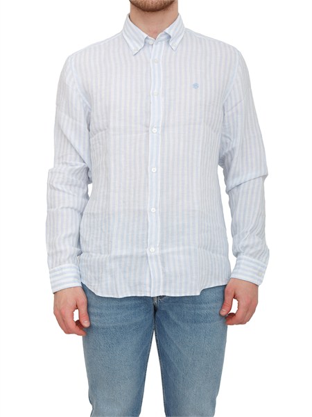 camicia h liam boss uomo in lino celeste con riga h liam bd e c1 26150560595