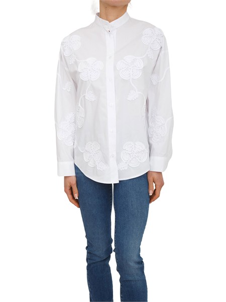camicia liu jo donna in popeline bianco con ricamo cornelly ca6170t039a