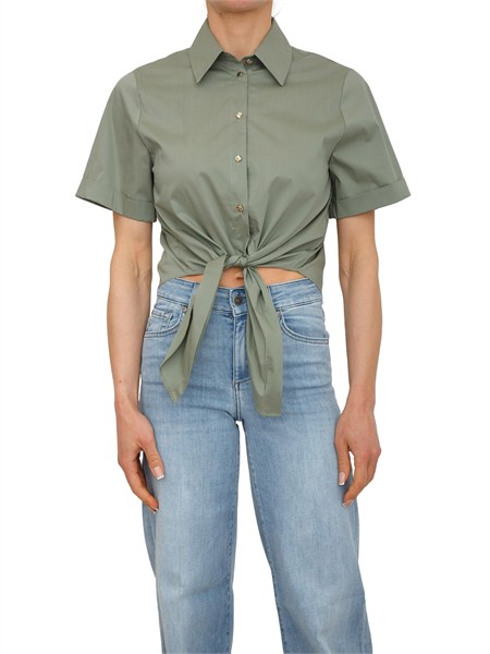 camicia liu jo donna in popeline di cotone verde ca6281t297a