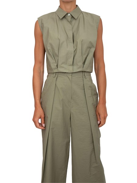 camicia manica corta donna iblues verde damiana