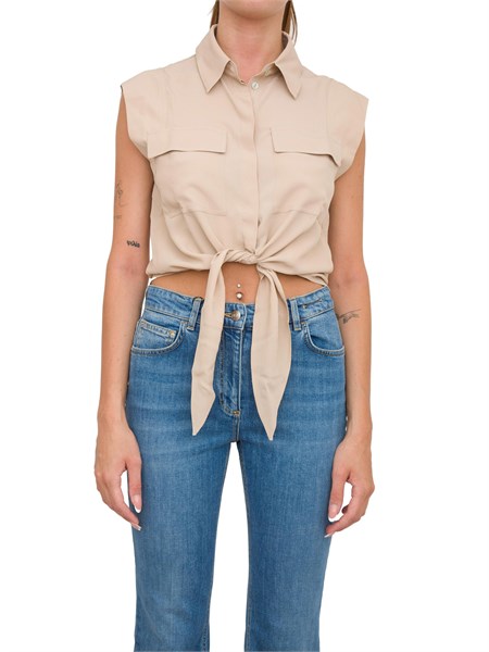 camicia manica corta donna marella beige fante