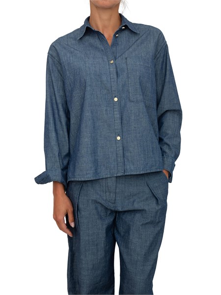 camicia manica lunga donna armani exchange blu denim xw000202af12895