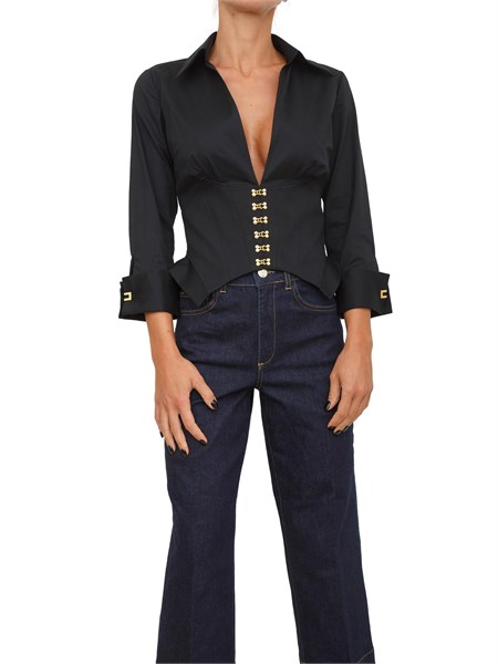 camicia manica lunga donna elisabetta franchi nero ca06057e2