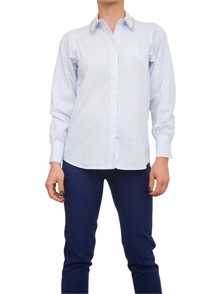 camicia manica lunga donna kocca azzurro rerrethpcm1431