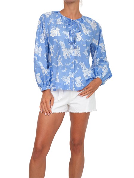 camicia manica lunga donna marella azzurro gancio