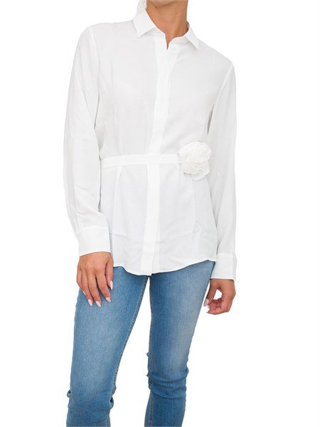 camicia manica lunga donna marella bianco nastro