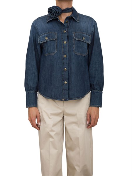 camicia manica lunga donna marella blu denim nizere