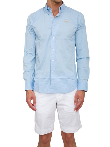 camicia manica lunga uomo la martina azzurro ccmc02pp003