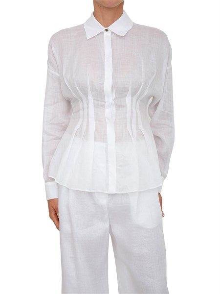 camicia mstora max mara studio in tela ramie bianca mstora