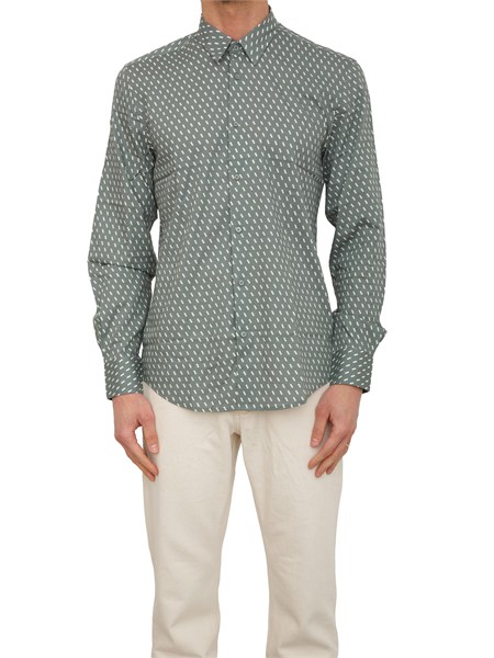 camicia napoli antony morato in cotone e viscosa verde stampata mmsl00804fa430662