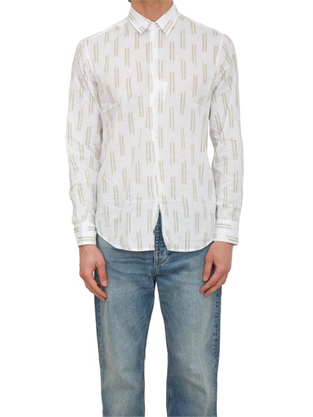 camicia napoli antony morato in lino e cotone avorio con stampa mmsl00789fa430661