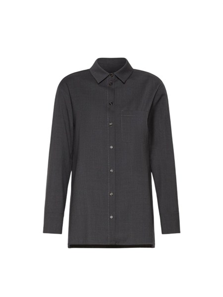 camicia opera s max mara in tela di pura lana stretch grigia smmopera