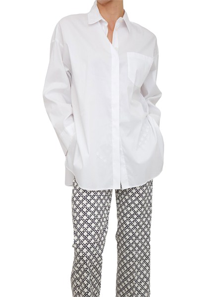 camicia over emmpappa di emme marella in misto cotone bianco emmpappa