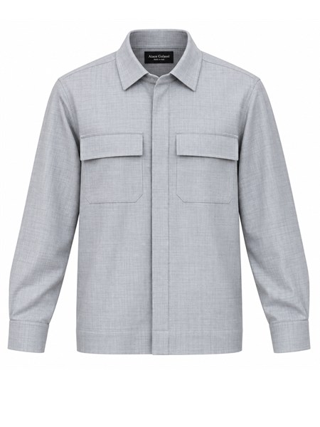 camicia overshirt aiace galassi misto lana grigia dvg12w2022