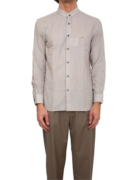camicia uomo emporio armani in misto cotone a righe beige em003810af19840