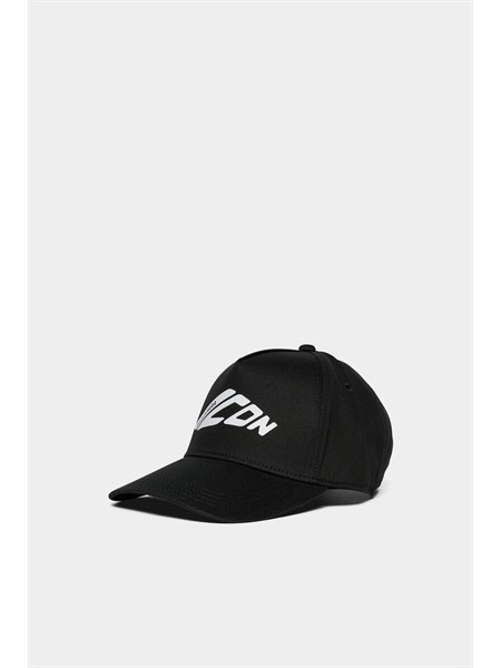 cappello dsquared2 kids nero con logo icon dq2955d00yt