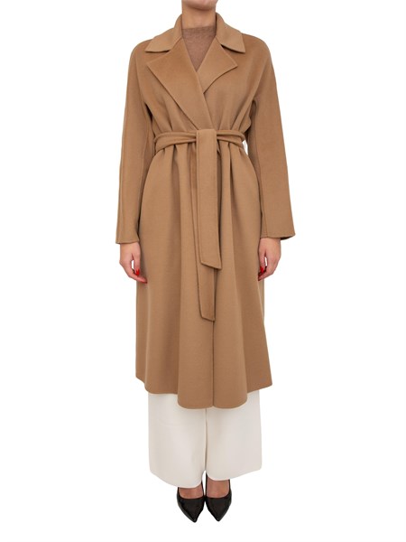 cappotto midi cles max mara in doppio drap di lana cammello cles