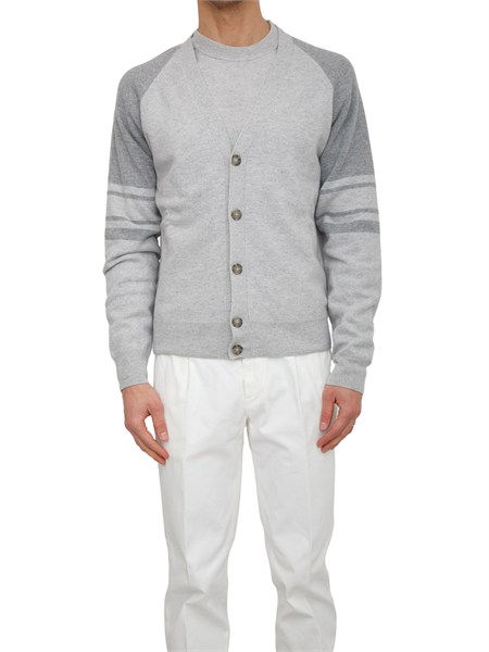 cardigan peserico uomo in lana merino e cashmere grigio r59447f12y9c470