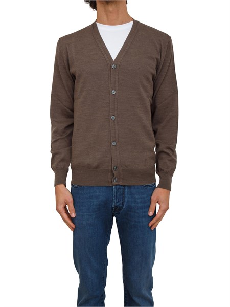 cardigan uomo aiace galassi in lana marrone 1859005
