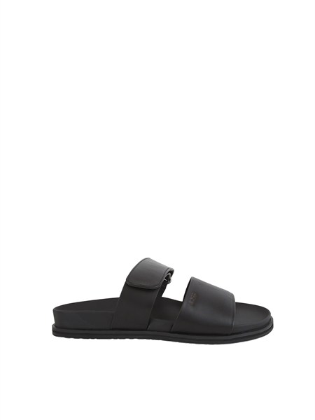 ciabatta sandalo boss uomo in pelle nera hedrik slon budstr50563153