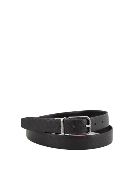 cintura boss uomo in pelle martellata nero reversibile madison b1 or30 grp50553288