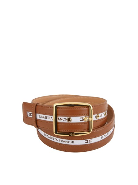 cintura elisabetta franchi in ecopelle marrone ct11s62e2