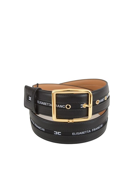 cintura elisabetta franchi in ecopelle nera ct11s62e2