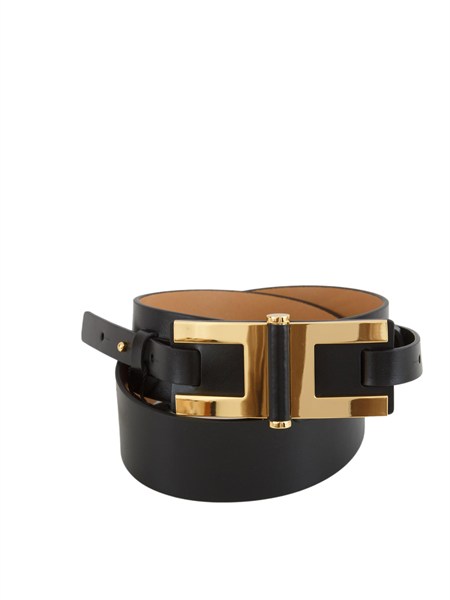 cintura elisabetta franchi nero in pelle con dettaglio logo ct50s61e2