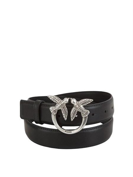 cintura pinko in pelle mano seta nera fibbia argento 100125a0f1