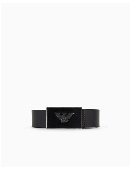 cintura uomo emporio armani in pelle nera y4s196ydc0g