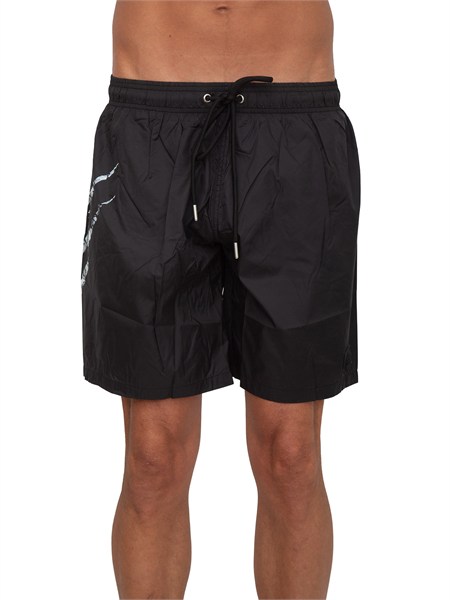 costume boxer plein sport swim in tessuto nero e stampe ps26mbl02