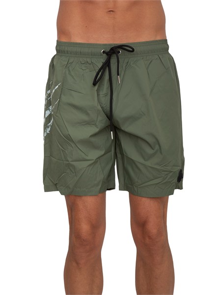 costume boxer plein sport swim in tessuto verde e stampe ps26mbl02