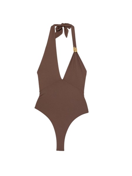 costume intero e body top marrone elisabetta franchi cs09m61e2