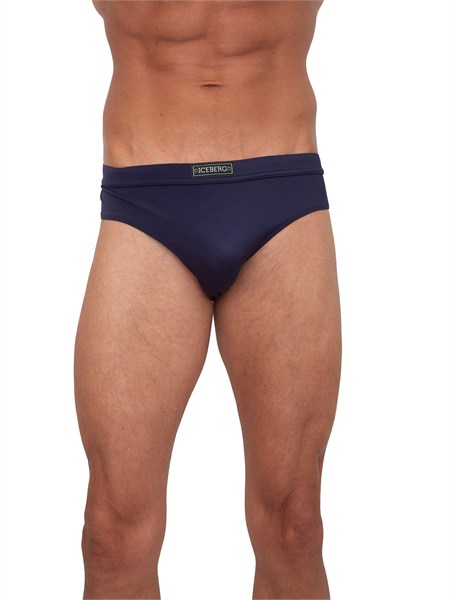 costume slip uomo iceberg in tessuto blu ice26msp01