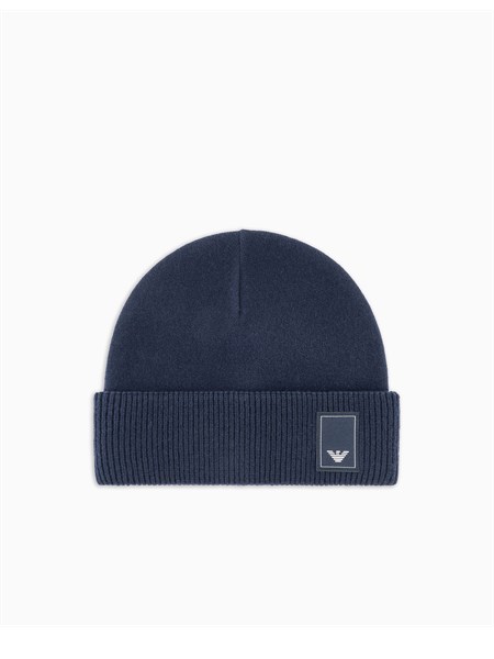 cuffia emporio armani in lana blu em000431af10401